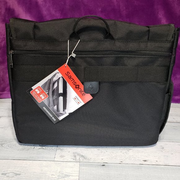 NWT Samsonite Perfect Fit Laptop Computer Messenger Travel Bag Black - Picture 2 of 16